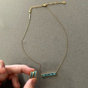 Kendra Scott Yellow Gold Necklace and matching earrings